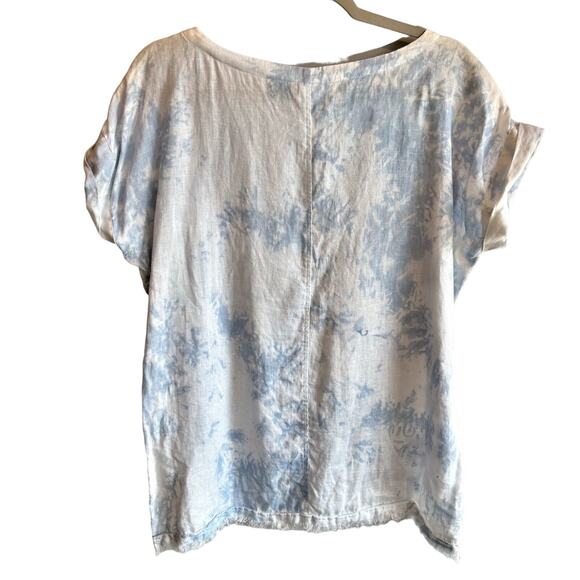 Magaschoni Tie-Dye Linen Short Sleeve Tunic Top - size Small - Picture 5 of 5